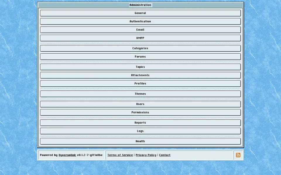 The Hyperuplink administrative dashboard