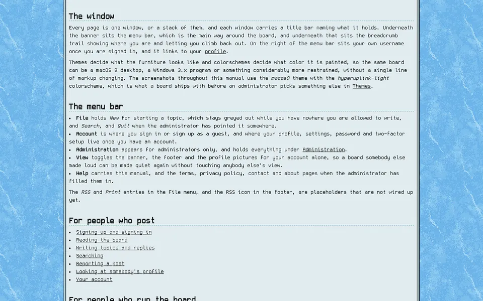 The Hyperuplink built-in manual